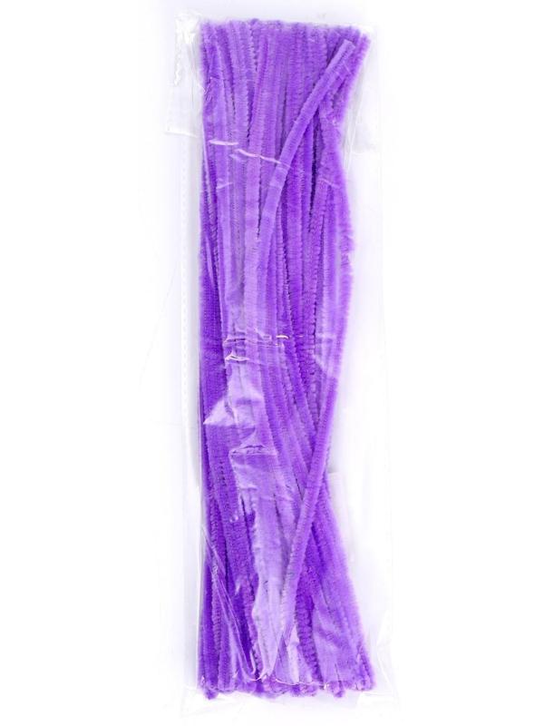 Проволока с ворсом для поделок и декора набор 50 шт., размер 1 шт. 30 × 0,6 см, цвет сиреневый
