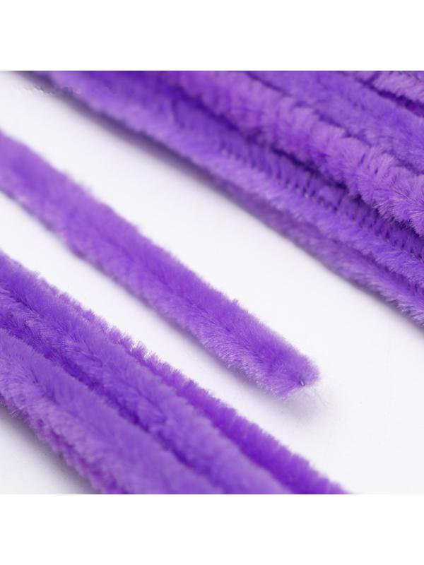 Проволока с ворсом для поделок и декора набор 50 шт., размер 1 шт. 30 × 0,6 см, цвет сиреневый