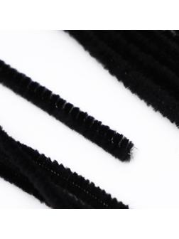 Проволока с ворсом для поделок и декора набор 50 шт., размер 1 шт. 30 × 0,6 см, цвет чёрный