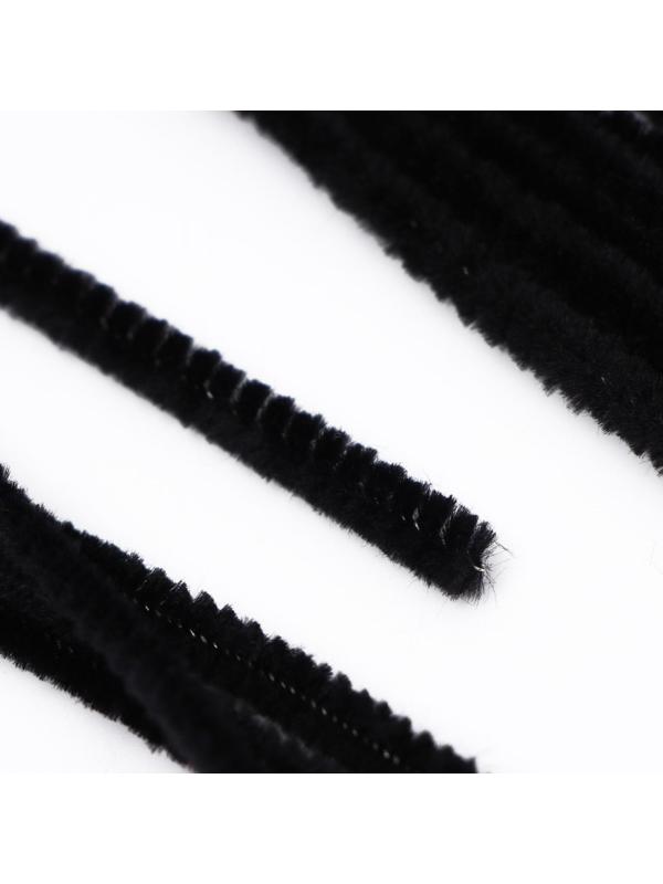 Проволока с ворсом для поделок и декора набор 50 шт., размер 1 шт. 30 × 0,6 см, цвет чёрный