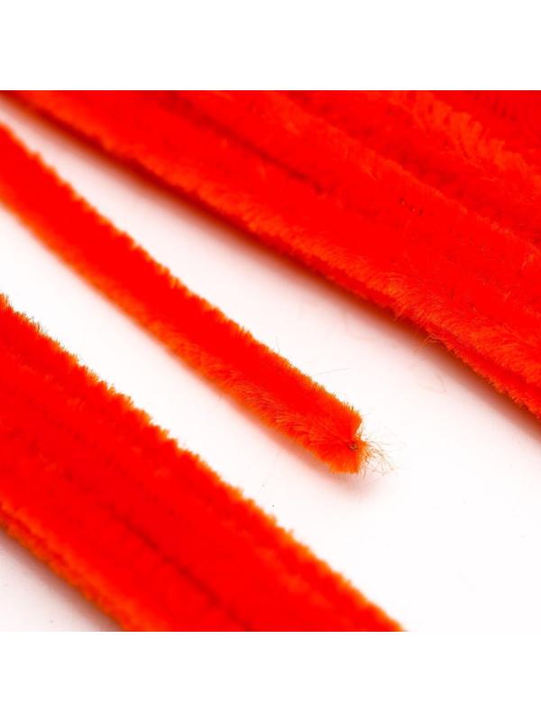 Проволока с ворсом для поделок и декора набор 50 шт., размер 1 шт. 30 × 0,6 см, цвет оранжевый