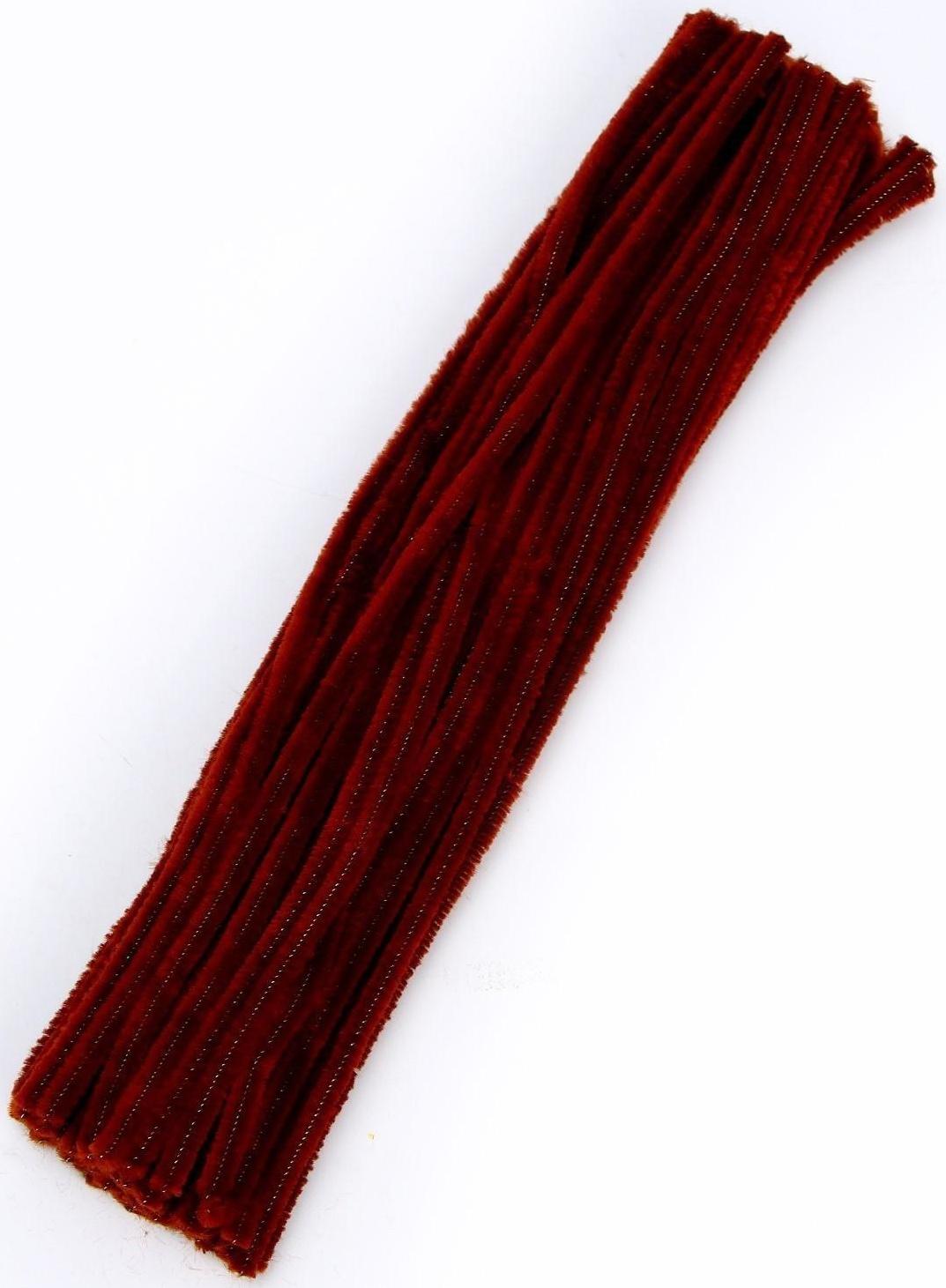 Проволока с ворсом для поделок и декора набор 50 шт., размер 1 шт. 30 × 0,6 см, цвет коричневый