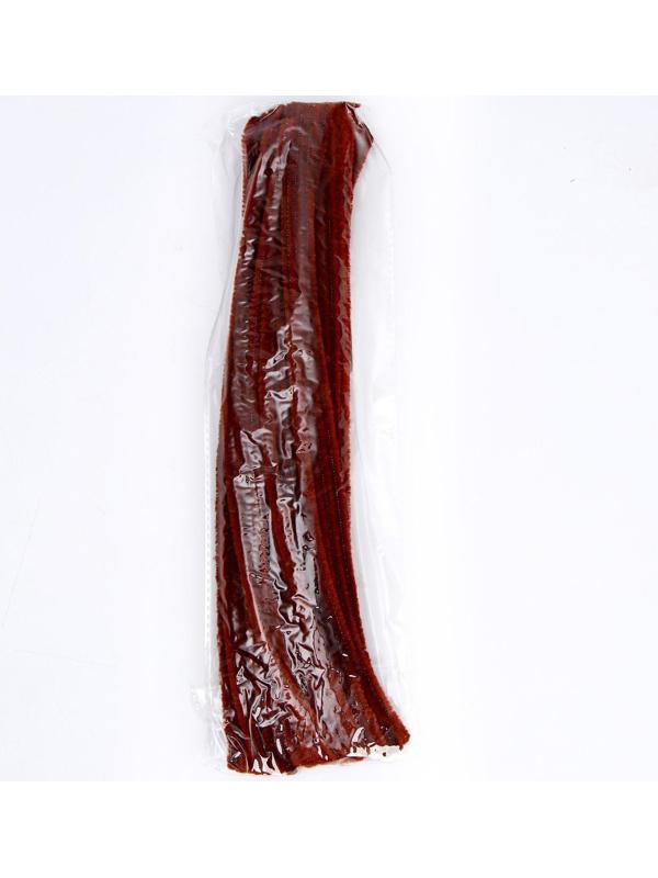 Проволока с ворсом для поделок и декора набор 50 шт., размер 1 шт. 30 × 0,6 см, цвет коричневый