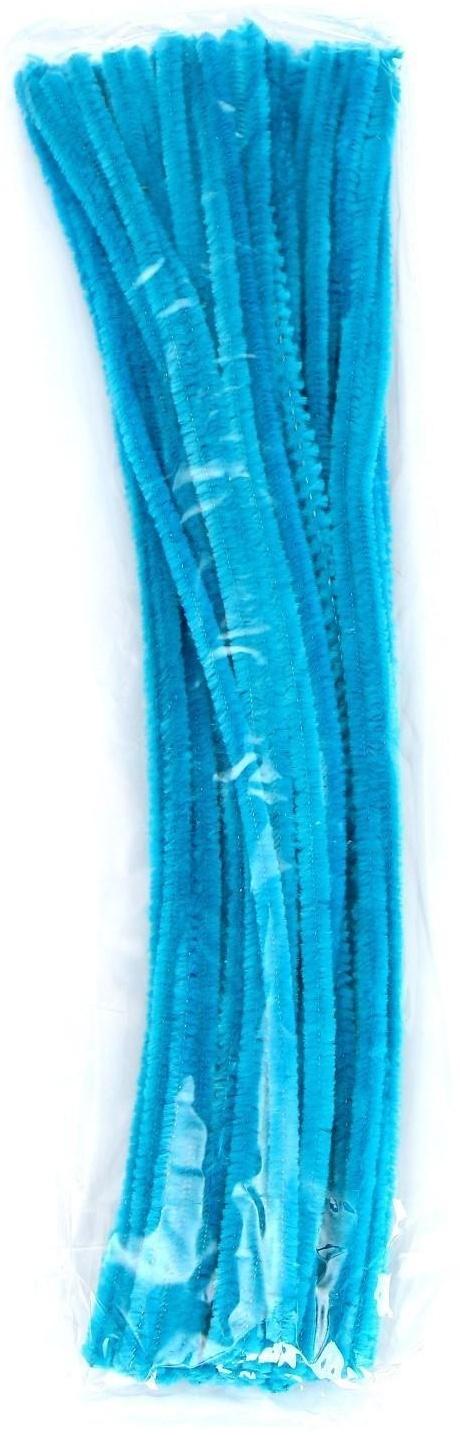 Проволока с ворсом для поделок и декора набор 50 шт., размер 1 шт. 30 × 0,6 см, цвет бирюзовый