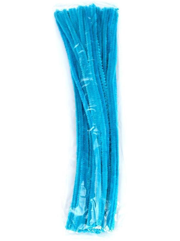 Проволока с ворсом для поделок и декора набор 50 шт., размер 1 шт. 30 × 0,6 см, цвет бирюзовый