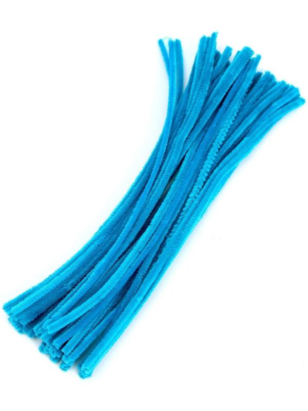 Проволока с ворсом для поделок и декора набор 50 шт., размер 1 шт. 30 × 0,6 см, цвет бирюзовый