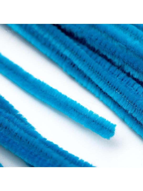 Проволока с ворсом для поделок и декора набор 50 шт., размер 1 шт. 30 × 0,6 см, цвет бирюзовый