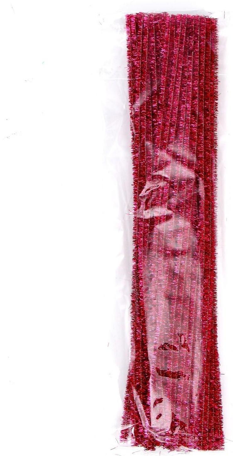 Проволока с ворсом для поделок «Блеск», набор 50 шт., размер 1 шт. 30 × 0,6 см, цвет розовый