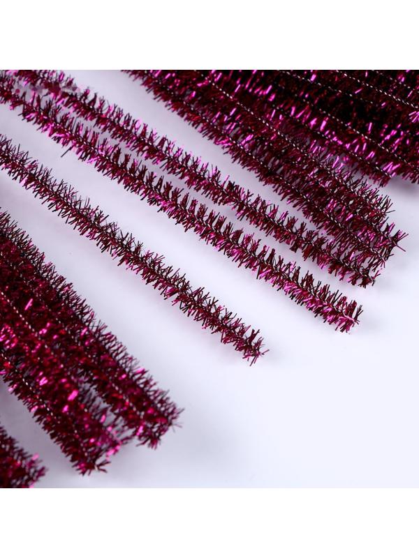 Проволока с ворсом для поделок «Блеск», набор 50 шт., размер 1 шт. 30 × 0,6 см, цвет розовый