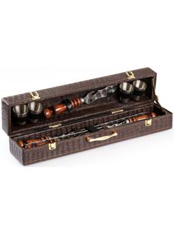 Набор шампуров в коробке из эко-кожи 