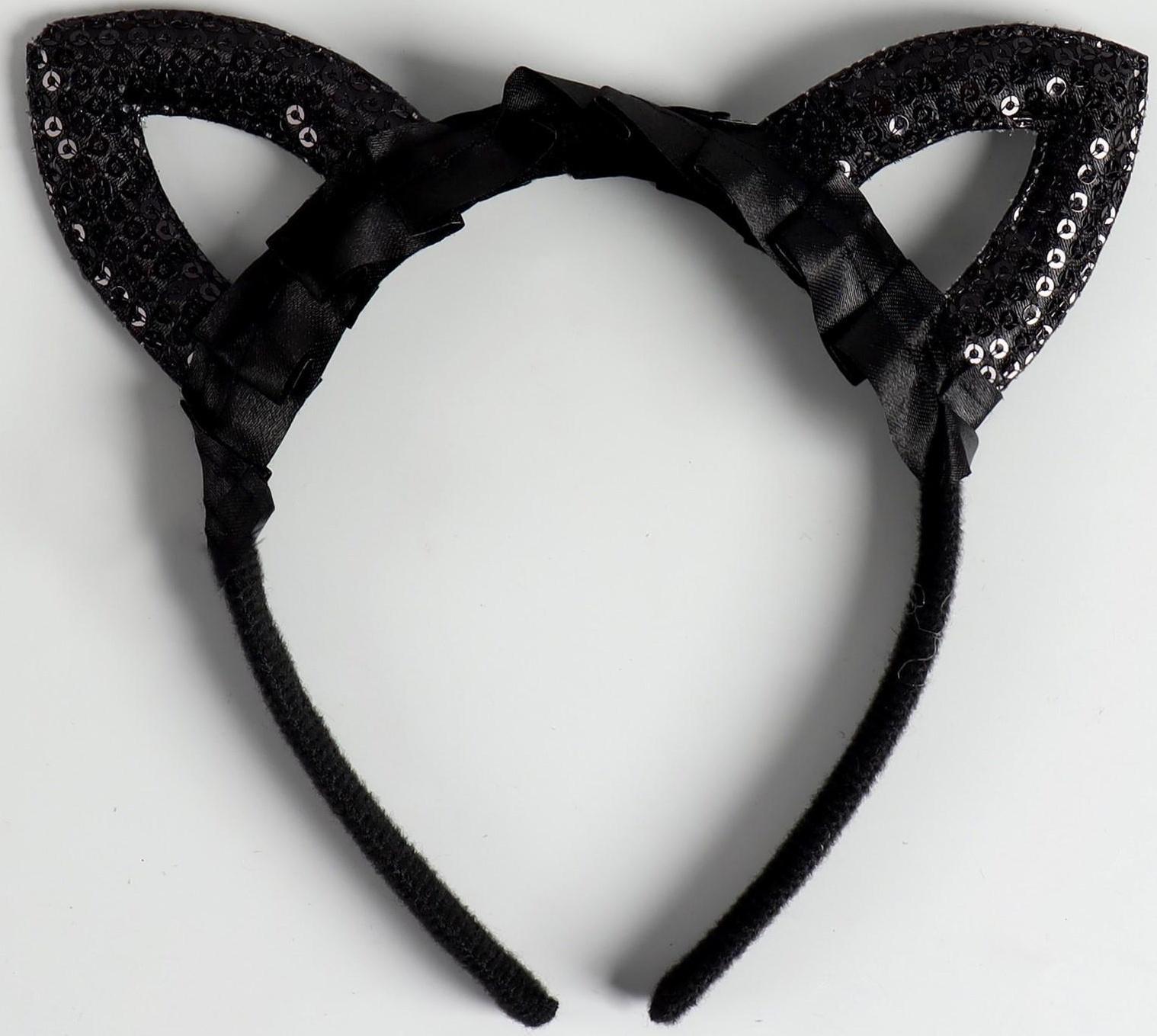 Карнавальный ободок «Кошечка», с пайетками