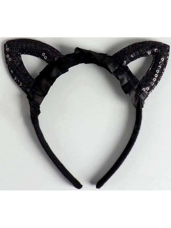 Карнавальный ободок «Кошечка», с пайетками