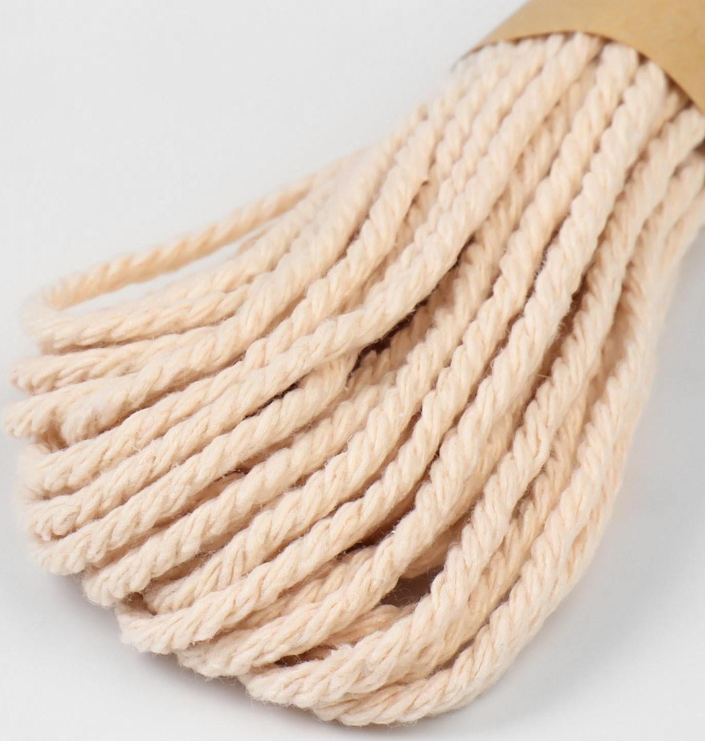 Нить для плетения, хлопок, d = 2,5 мм, 10 ± 0,5 м, цвет бежевый