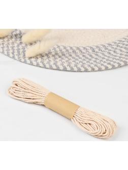 Нить для плетения, хлопок, d = 2,5 мм, 10 ± 0,5 м, цвет бежевый