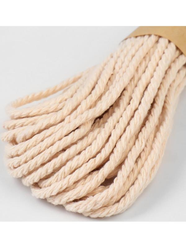 Нить для плетения, хлопок, d = 2,5 мм, 10 ± 0,5 м, цвет бежевый