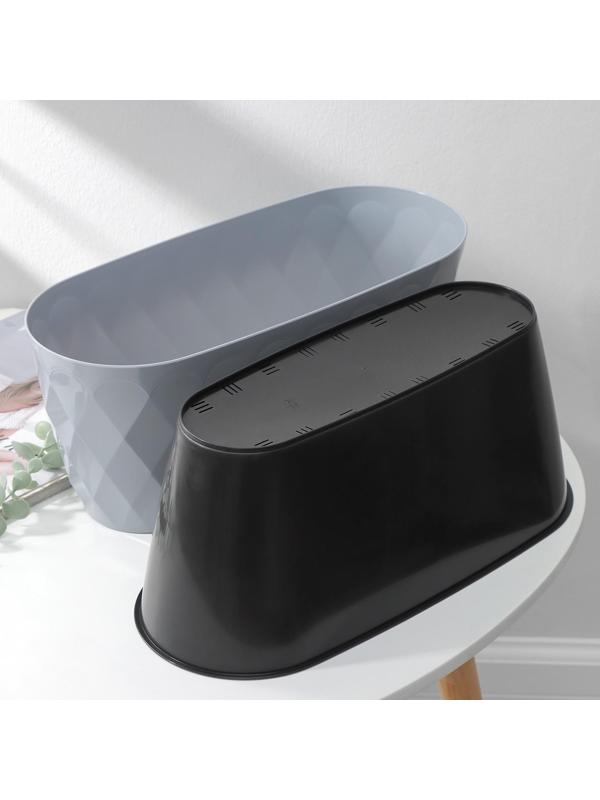 Кашпо для цветов со вставкой Laurel, 5 л, 35,4×15,2×15 см, цвет серый