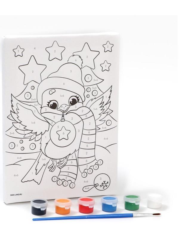 Картина по номерам «Весёлый снегирь», 15х21 см