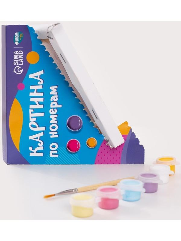 Картина по номерам на подставке «Заяц с цветком» 15х15 см