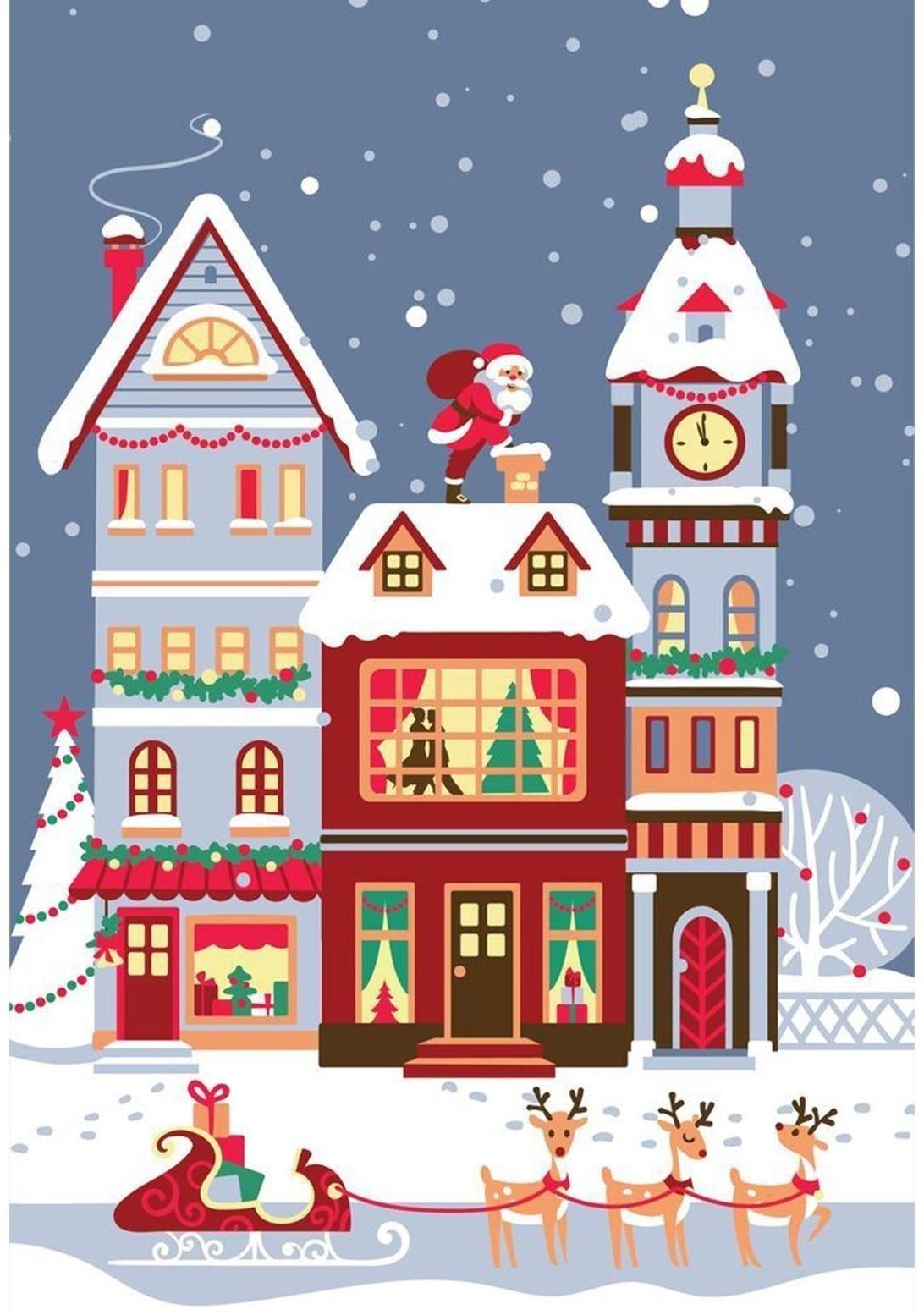 Картина по номерам на холсте с подрамником «Новогодняя сказка» 20х30 см