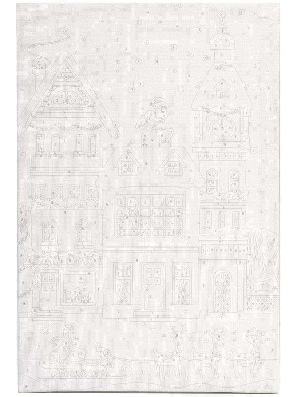 Картина по номерам на холсте с подрамником «Новогодняя сказка» 20х30 см