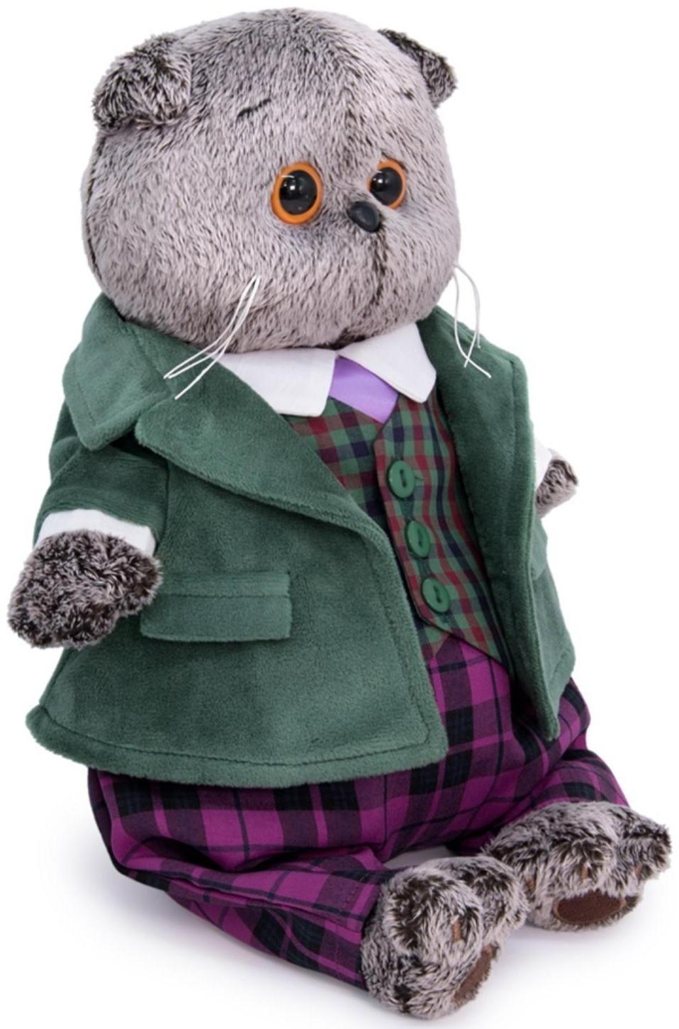 Мягкая игрушка «Басик в зеленом бархатном пиджаке», 19 см