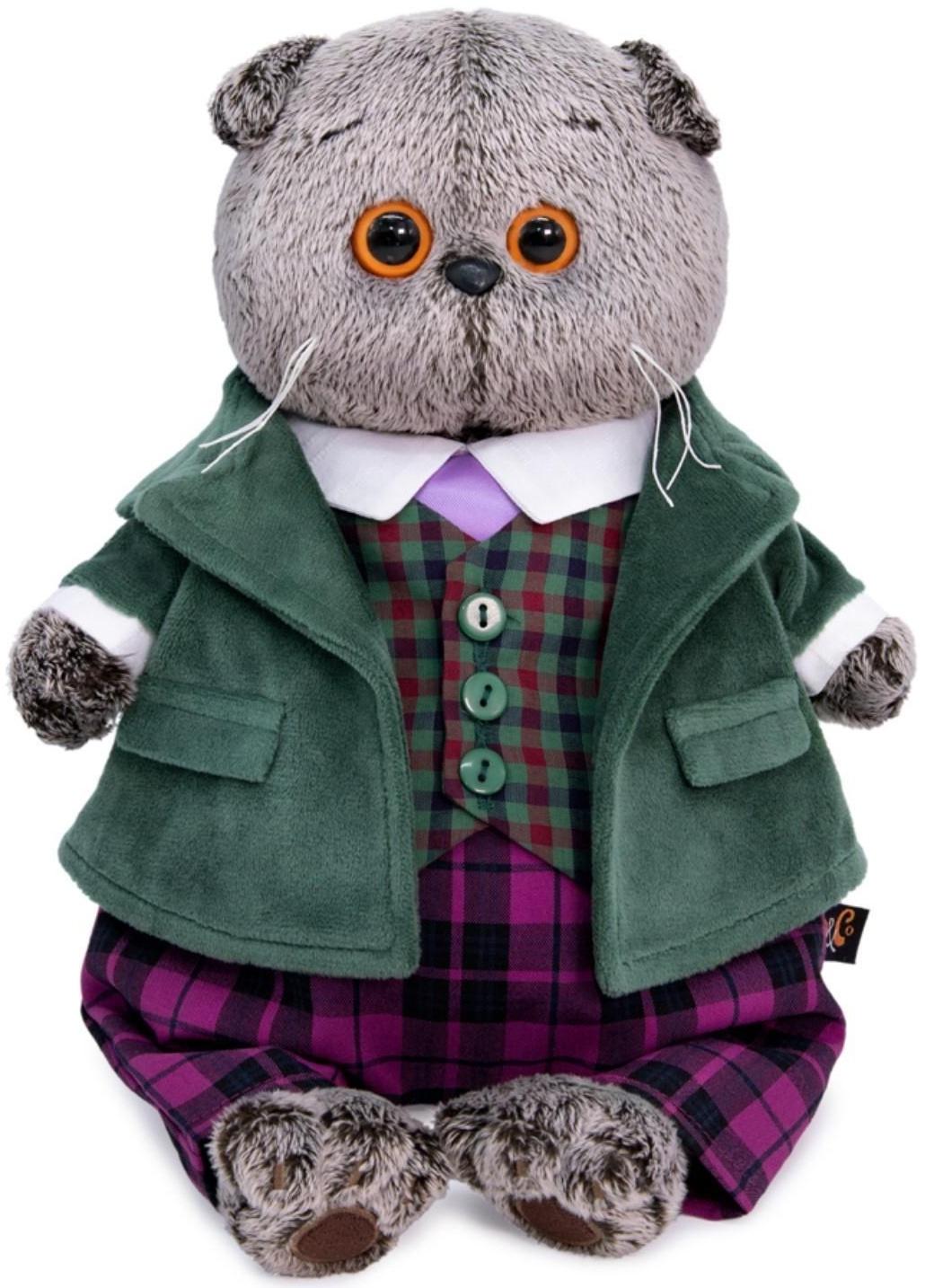 Мягкая игрушка «Басик в зеленом бархатном пиджаке», 19 см