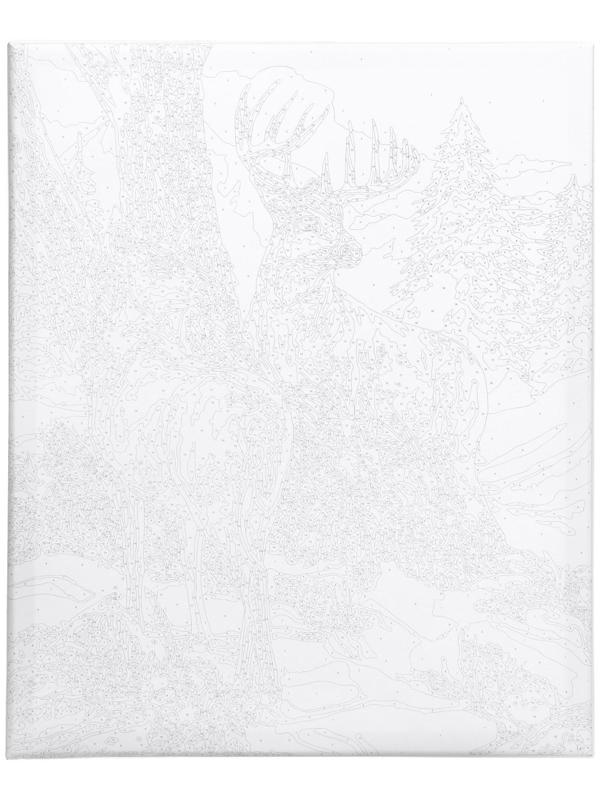 Картина по номерам на холсте с подрамником «Олени в лесу» 40х50 см