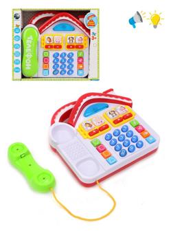 Телефоша, телефон обучающий, свет, звук, батарейки AA*3шт. не входят в комп.