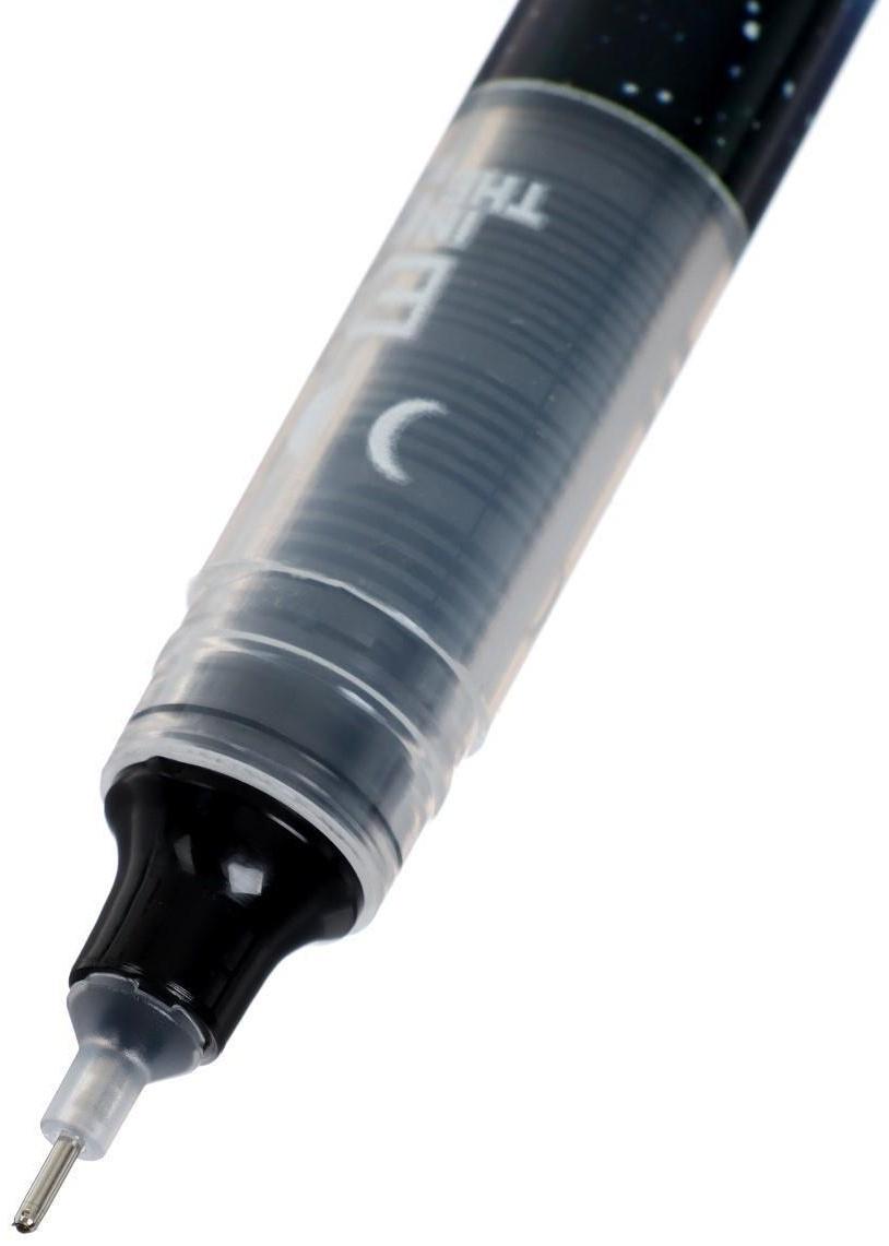 Ручка гелевая 0,5мм, стержень черный, корпус МИКС Космос