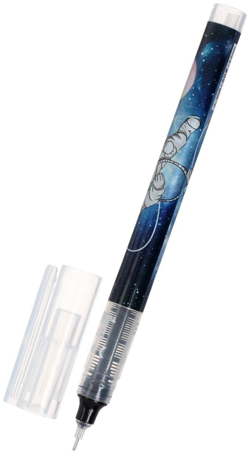 Ручка гелевая 0,5мм, стержень черный, корпус МИКС Космос