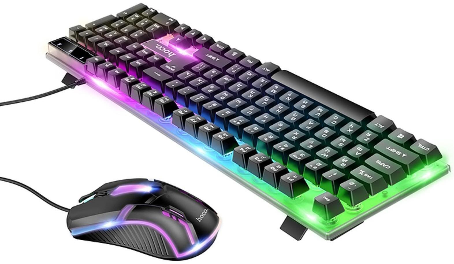 Комплект Клавиатура и Мышь Hoco GM11, проводной, мембранная, 1000 dpi, USB, PC/PS4, 1.5 м