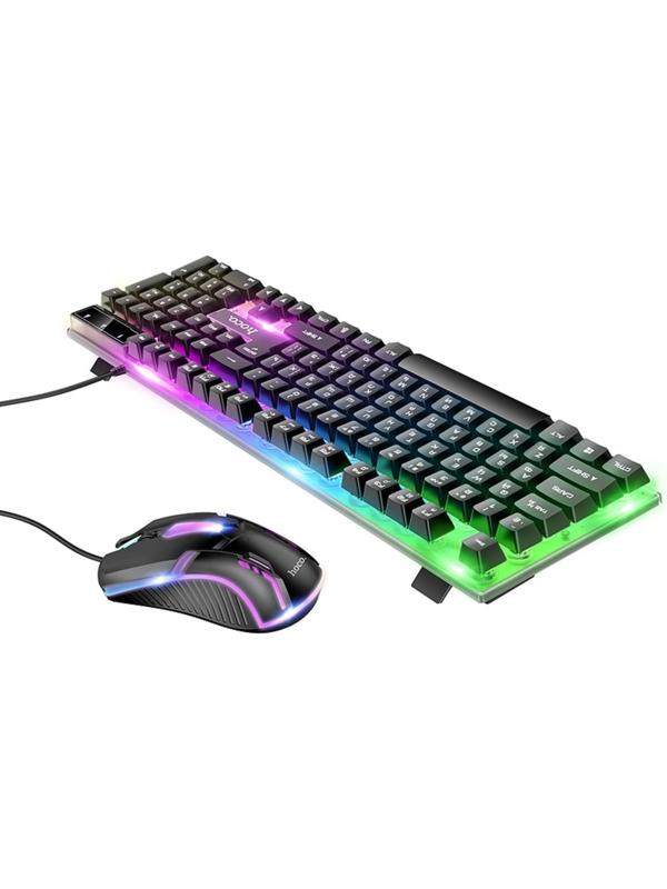 Комплект Клавиатура и Мышь Hoco GM11, проводной, мембранная, 1000 dpi, USB, PC/PS4, 1.5 м