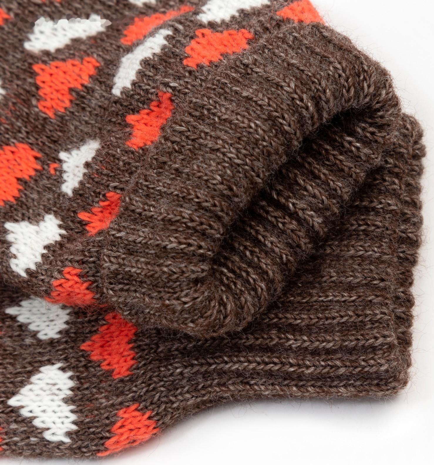 Носки женские шерстяные, цвет коричневый, размер 23-25