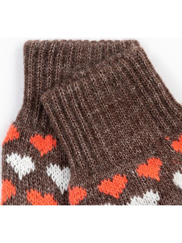 Носки женские шерстяные, цвет коричневый, размер 23-25