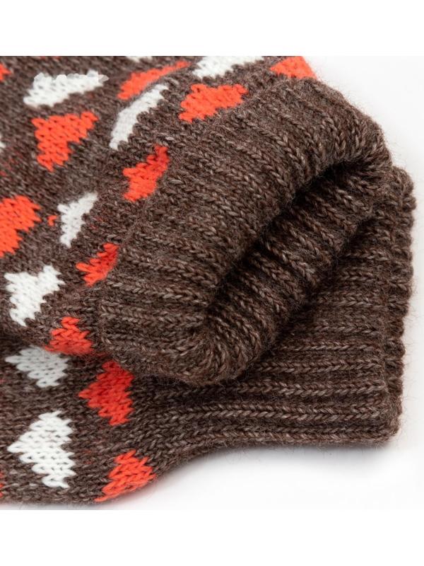 Носки женские шерстяные, цвет коричневый, размер 23-25