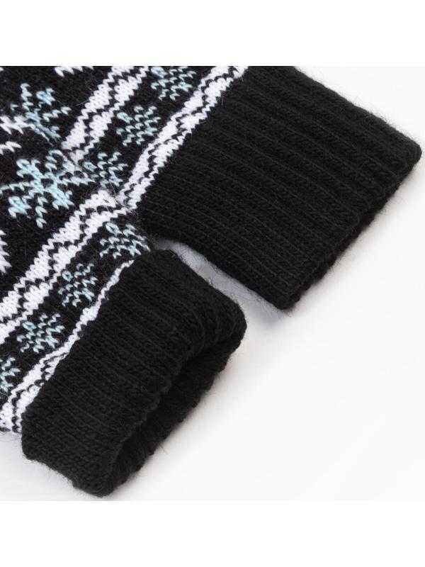 Варежки женские, цвет чёрный, размер 18