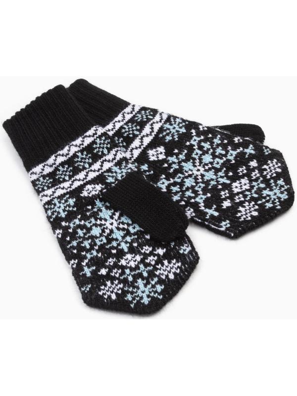 Варежки женские, цвет чёрный, размер 18