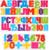 Набор букв и цифр Радуга, пакет