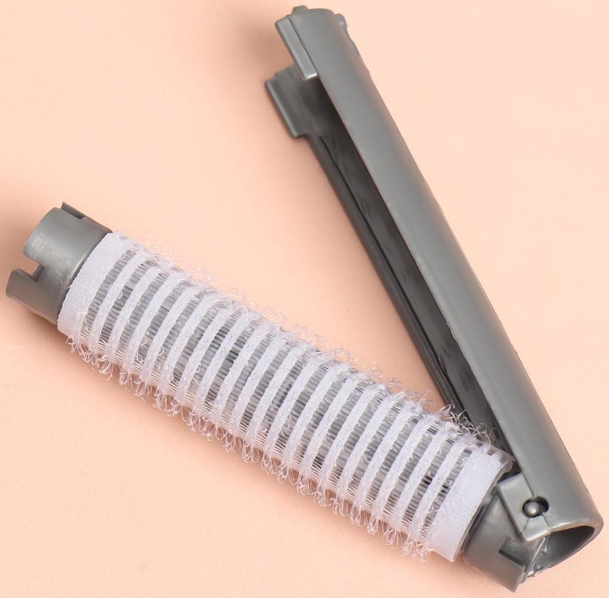 Бигуди-зажим для чёлки, d = 2 см, 8,2 см, цвет серый