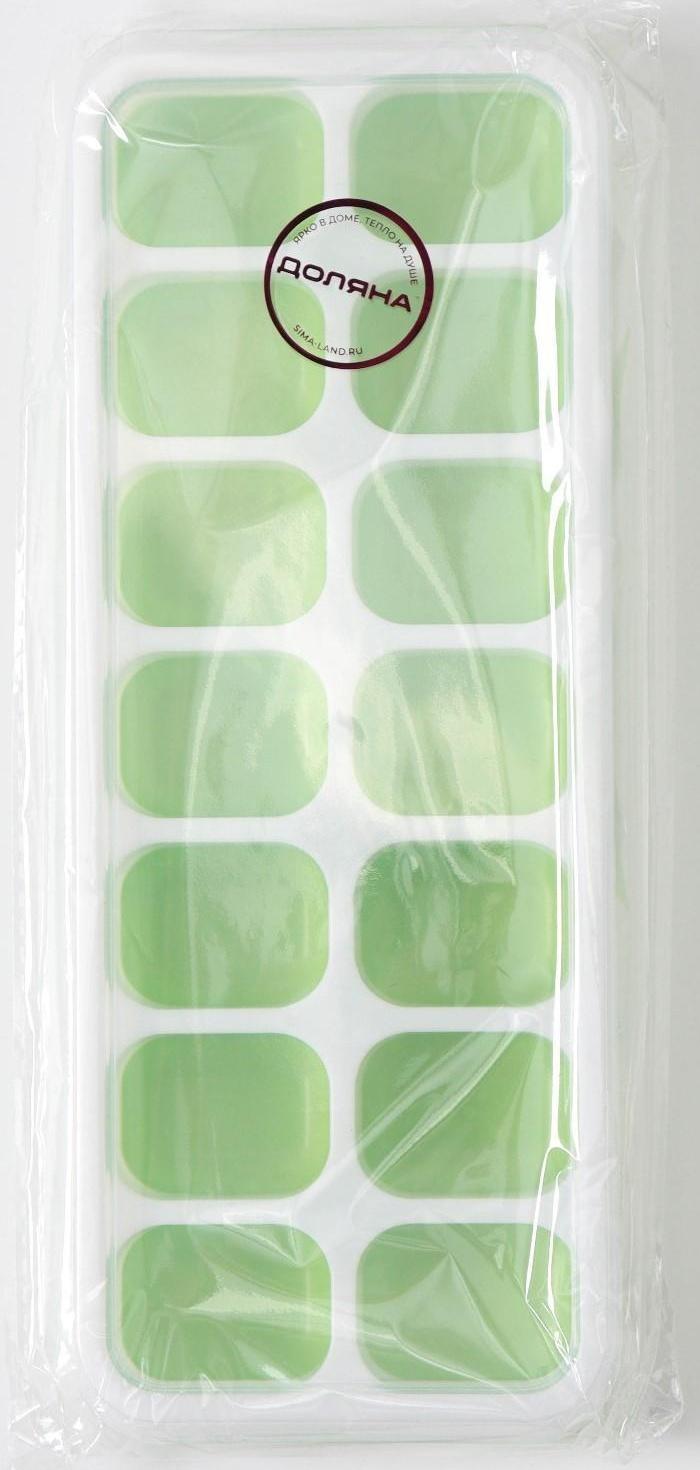 Форма для льда и шоколада с крышкой Доляна, 14 ячеек, 25×9,5×2,5 см, ячейка 4×3×2 см, цвет МИКС