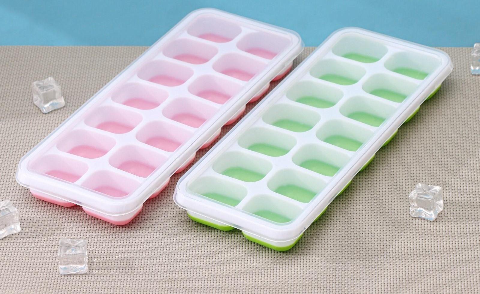 Форма для льда и шоколада с крышкой Доляна, 14 ячеек, 25×9,5×2,5 см, ячейка 4×3×2 см, цвет МИКС