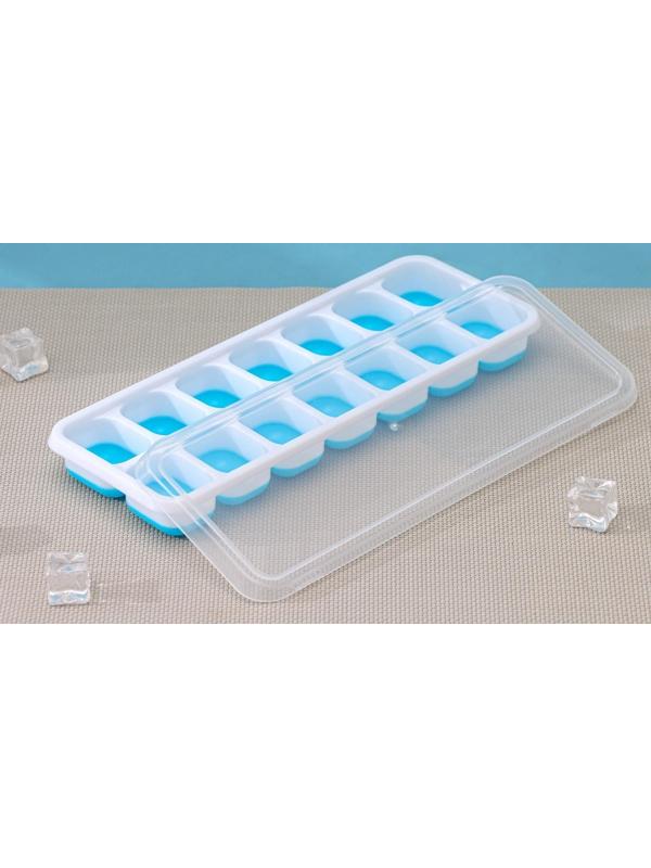 Форма для льда и шоколада с крышкой Доляна, 14 ячеек, 25×9,5×2,5 см, ячейка 4×3×2 см, цвет МИКС