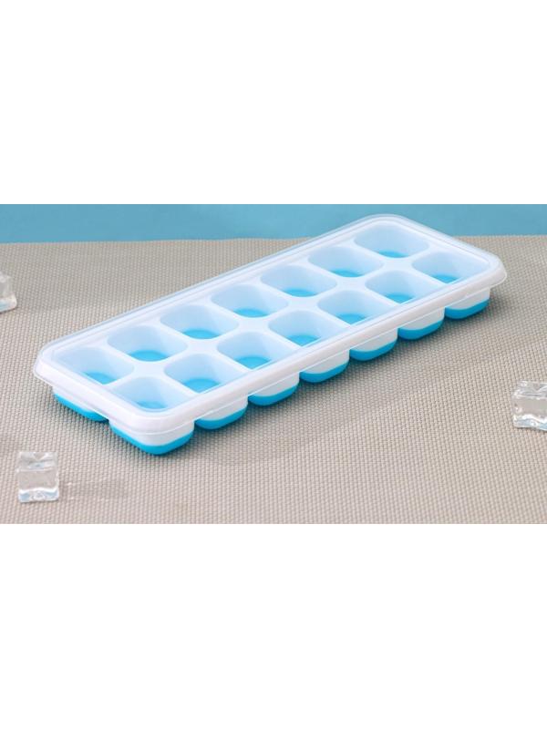 Форма для льда и шоколада с крышкой Доляна, 14 ячеек, 25×9,5×2,5 см, ячейка 4×3×2 см, цвет МИКС