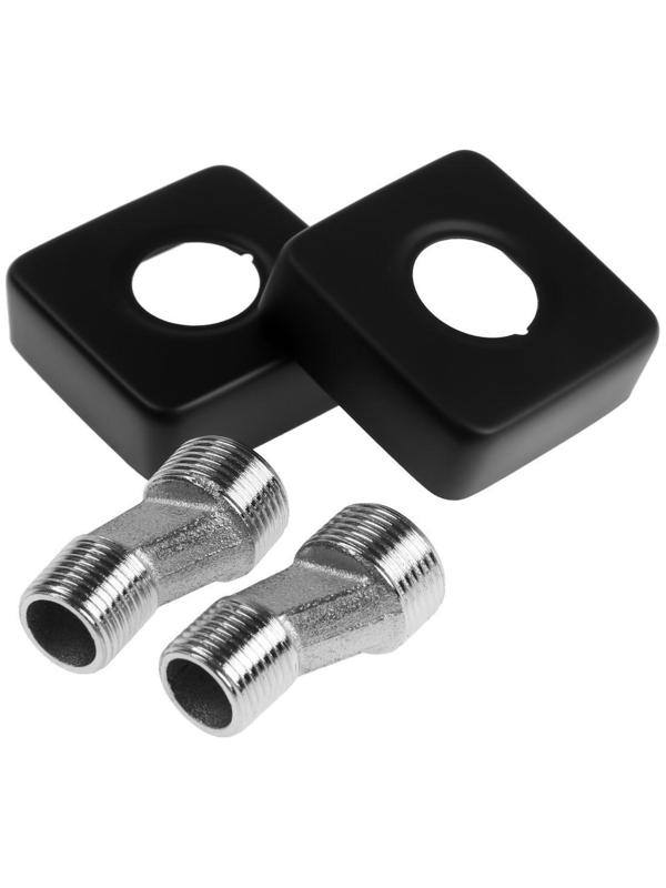 Душевая система ZEIN Z1006, смеситель, тропическая и ручная лейка, стойка, черный