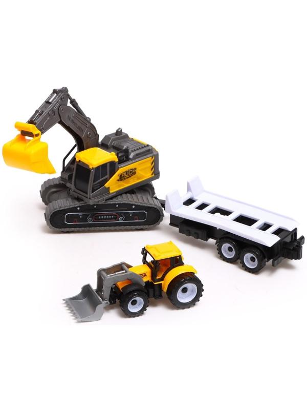 Экскаватор инерционный «Стройка», с прицепом и трактором, МИКС