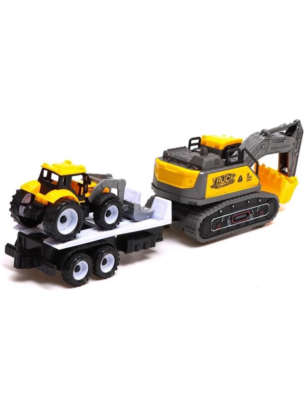 Экскаватор инерционный «Стройка», с прицепом и трактором, МИКС