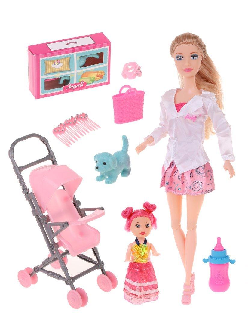 Игр. набор Маленькая мама, в комплекте кукла 30 см, кукла 10см, предметов 5
шт.,кор.