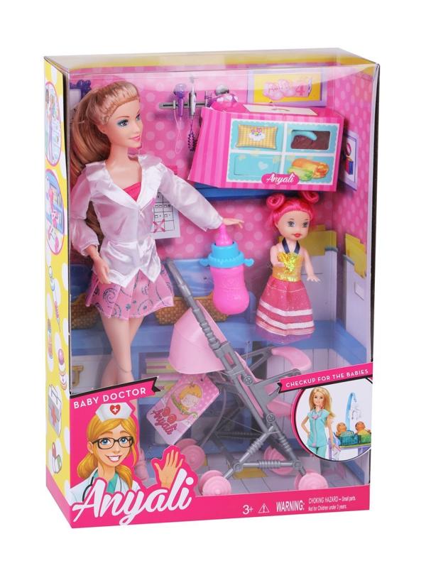 Игр. набор Маленькая мама, в комплекте кукла 30 см, кукла 10см, предметов 5
шт.,кор.