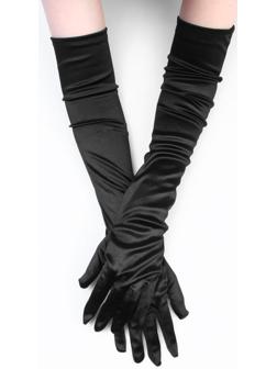 Карнавальные перчатки, цвет черный, длинные