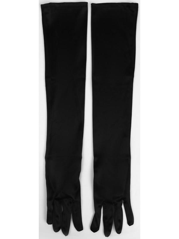 Карнавальные перчатки, цвет черный, длинные